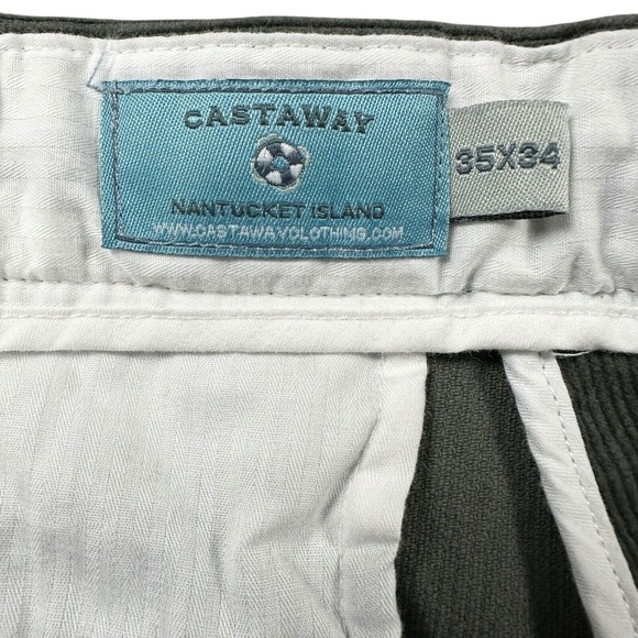 Castaway Nantucket Island Men's 35x34 Pinwale Corduroy Pants Stretch Green - Picture 7 of 8